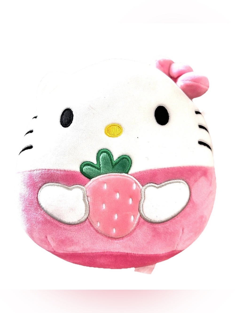 Squishmallow Hellokitty holding strawberries 8”
